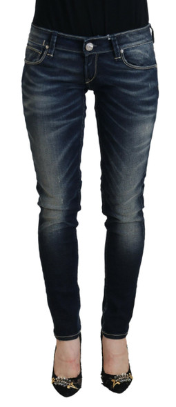 Acht Blue Washed Cotton Slim Fit Women Denim Jeans Acht Blue Washed Cotton Slim Fit Women Denim Jeans