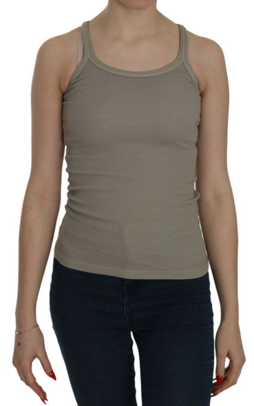 Beige Sleeveless Spaghetti Strap Tank Blouse TSH3917 Beige Sleeveless Spaghetti Strap Tank Blouse TSH3917