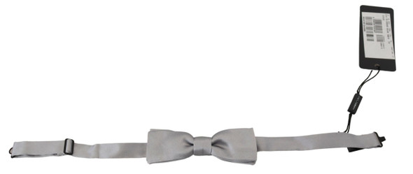Dolce & Gabbana Gray Silk Adjustable Men Neck Papillon Bow Tie Dolce & Gabbana Gray Silk Adjustable Men Neck Papillon Bow Tie