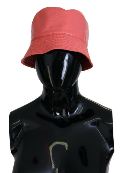 Peach Quilted Faux Leather Women Bucket Cap Hat Peach Quilted Faux Leather Women Bucket Cap Hat