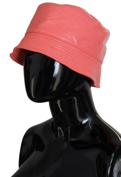 Peach Quilted Faux Leather Women Bucket Cap Hat Peach Quilted Faux Leather Women Bucket Cap Hat