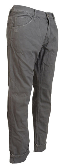 Acht Gray Cotton Straight Fit Folded Hem Casual Denim Jeans Acht Gray Cotton Straight Fit Folded Hem Casual Denim Jeans