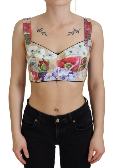 Dolce & Gabbana Multicolor Floral Cropped Bustier Corset Top Dolce & Gabbana Multicolor Floral Cropped Bustier Corset Top