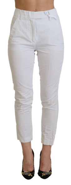 White High Waist Tapered Women Pants White High Waist Tapered Women Pants