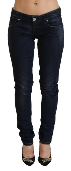 Blue Low Waist Slim Fit Women Denim Jeans Blue Low Waist Slim Fit Women Denim Jeans
