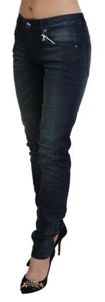 Acht Blue Washed Low Waist Slim Fit Cotton Denim Jeans Acht Blue Washed Low Waist Slim Fit Cotton Denim Jeans