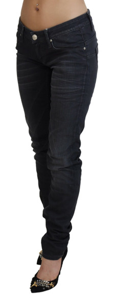 Black Washed Low Waist Slim Fit Cotton Denim Jeans Black Washed Low Waist Slim Fit Cotton Denim Jeans