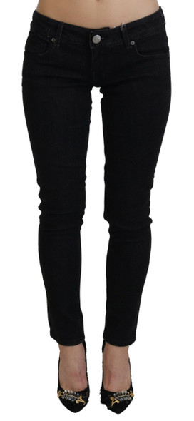 Black Low Waist Slim Fit Cotton Denim Jeans Black Low Waist Slim Fit Cotton Denim Jeans