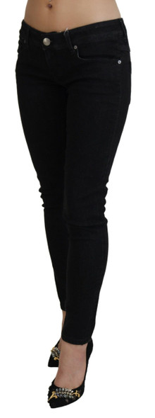 Black Low Waist Slim Fit Cotton Denim Jeans Black Low Waist Slim Fit Cotton Denim Jeans