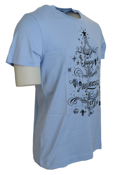 Light Blue Happy New Year 2017 Cotton T-shirt Light Blue Happy New Year 2017 Cotton T-shirt