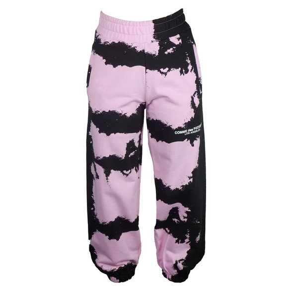 Chic Pink Print Cotton Track Pants Chic Pink Print Cotton Track Pants