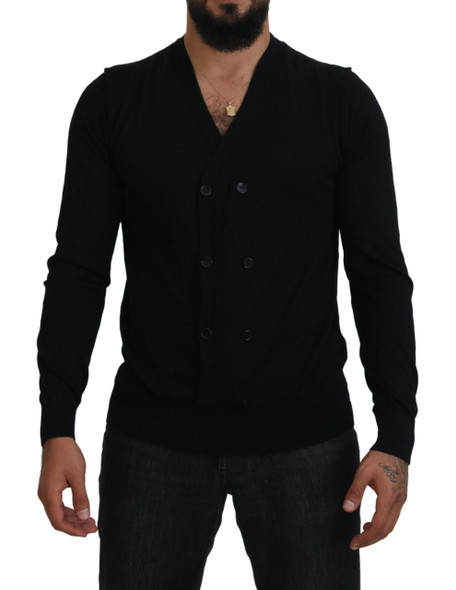 Dolce & Gabbana Black Cashmere Button Down Cardigan Sweater TSH83993 Dolce & Gabbana Black Cashmere Button Down Cardigan Sweater TSH83993