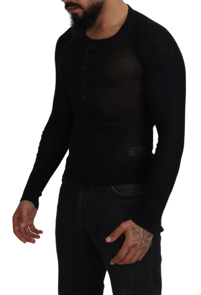 Black Cashmere Button Pullover Sweater Black Cashmere Button Pullover Sweater