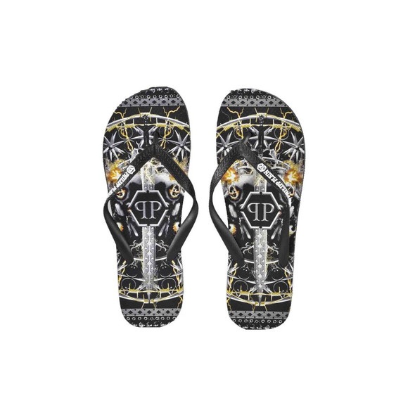 Philipp Plein Multicolor Polyester Women Sandal PH-9655 Philipp Plein Multicolor Polyester Women Sandal PH-9655