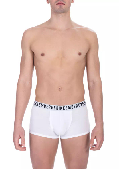 Bikkembergs White Cotton Men's Trunk Underwear Twin Pack Bikkembergs White Cotton Men's Trunk Underwear Twin Pack