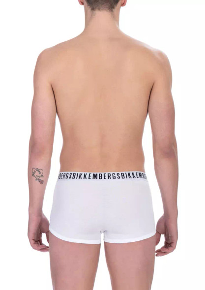 Bikkembergs White Cotton Men's Trunk Underwear Twin Pack Bikkembergs White Cotton Men's Trunk Underwear Twin Pack
