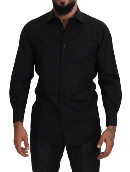 Dolce & Gabbana Black GOLD Cotton Collared Long Sleeve Shirt Dolce & Gabbana Black GOLD Cotton Collared Long Sleeve Shirt