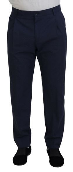 Dolce & Gabbana Dark Blue Cotton Chino Formal Pants Dolce & Gabbana Dark Blue Cotton Chino Formal Pants