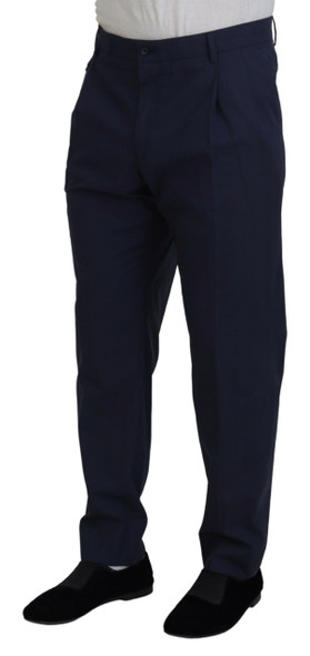 Dolce & Gabbana Dark Blue Cotton Chino Formal Pants Dolce & Gabbana Dark Blue Cotton Chino Formal Pants