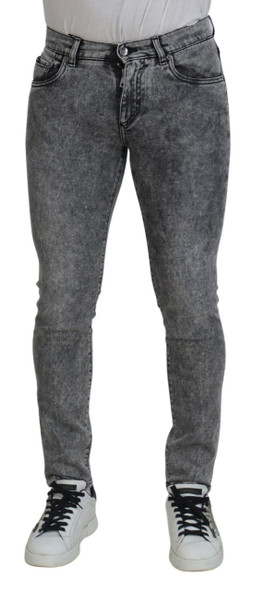 Dolce & Gabbana Grey Washed Cotton Slim Fit Men Denim Jeans Dolce & Gabbana Grey Washed Cotton Slim Fit Men Denim Jeans