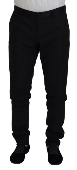 Dolce & Gabbana Black Wool Chino Dress Formal Pants Dolce & Gabbana Black Wool Chino Dress Formal Pants