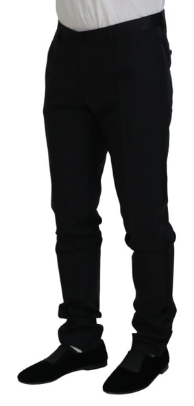 Dolce & Gabbana Black Wool Chino Dress Formal Pants Dolce & Gabbana Black Wool Chino Dress Formal Pants