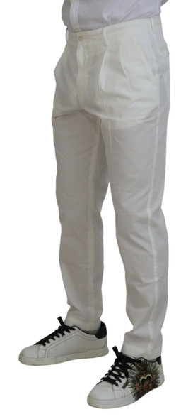 Dolce & Gabbana White Cotton Skinny Chino Pants Dolce & Gabbana White Cotton Skinny Chino Pants