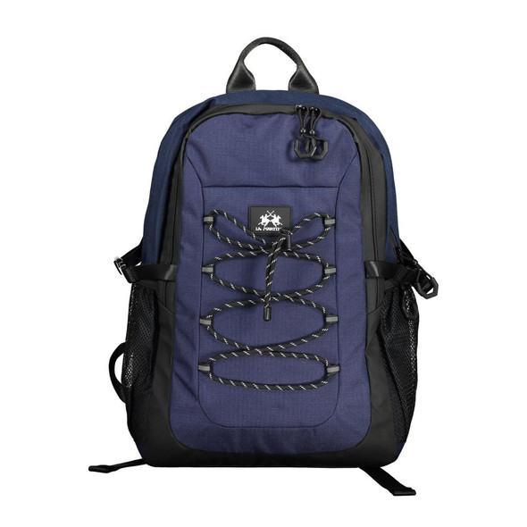 La Martina Blue Polyester Men Backpack La Martina Blue Polyester Men Backpack