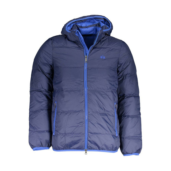 La Martina Blue Polyamide Men Jacket La Martina Blue Polyamide Men Jacket