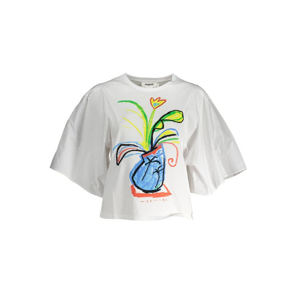 Desigual White Cotton Women T-Shirt Desigual White Cotton Women T-Shirt