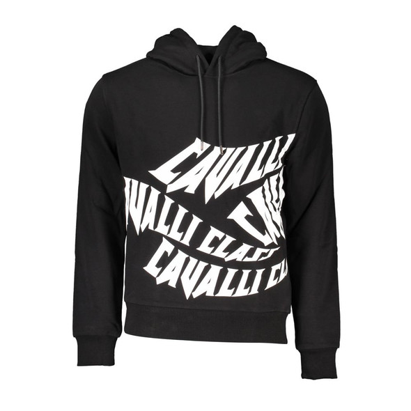 Cavalli Class Black Cotton Men Sweater Cavalli Class Black Cotton Men Sweater