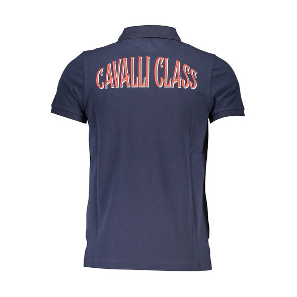 Cavalli Class Blue Cotton Men Polo Shirt Cavalli Class Blue Cotton Men Polo Shirt