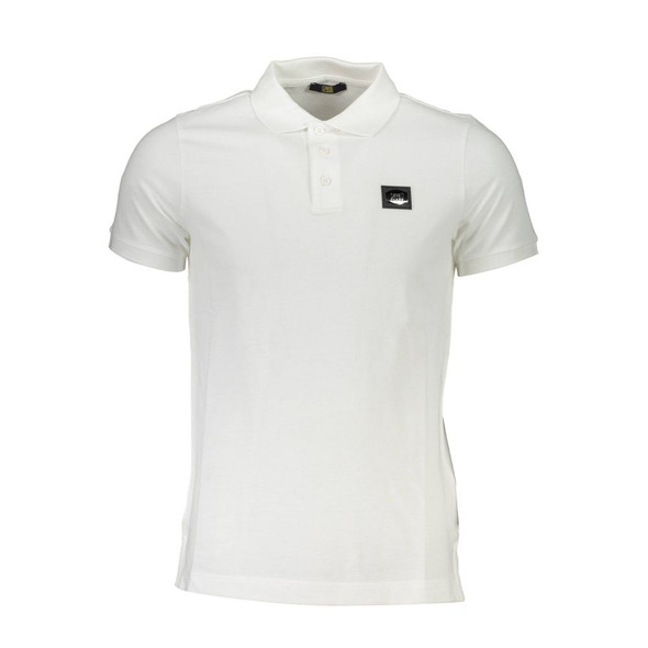 Cavalli Class White Cotton Men Polo Shirt Cavalli Class White Cotton Men Polo Shirt