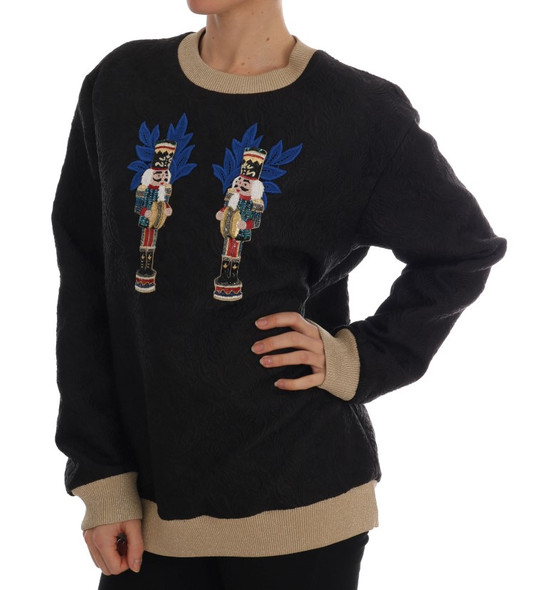 Black Fairy Tale Brocade Zipper Sweater Black Fairy Tale Brocade Zipper Sweater