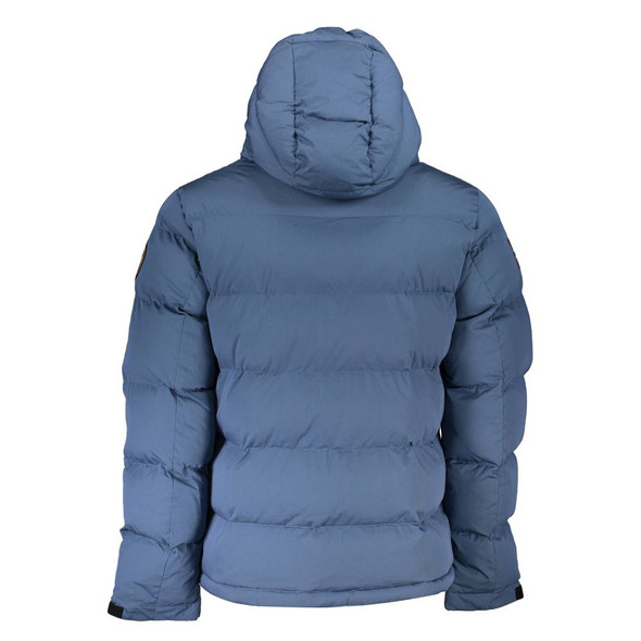 Napapijri Blue Polyester Men Jacket Napapijri Blue Polyester Men Jacket