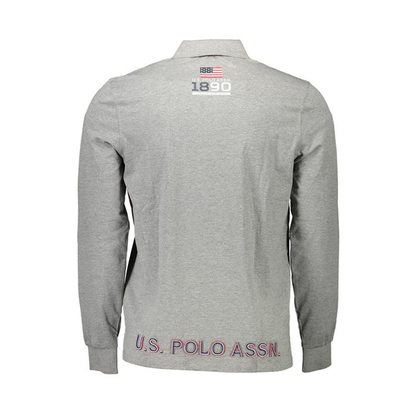 U.S. POLO ASSN. Gray Cotton Men Polo Shirt U.S. POLO ASSN. Gray Cotton Men Polo Shirt