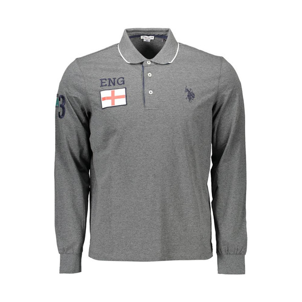 Gray Cotton Men Polo Shirt US-9221 Gray Cotton Men Polo Shirt US-9221