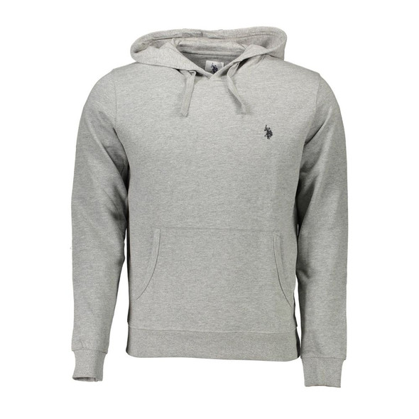 U.S. POLO ASSN. Gray Cotton Men Sweater US-9352 U.S. POLO ASSN. Gray Cotton Men Sweater US-9352