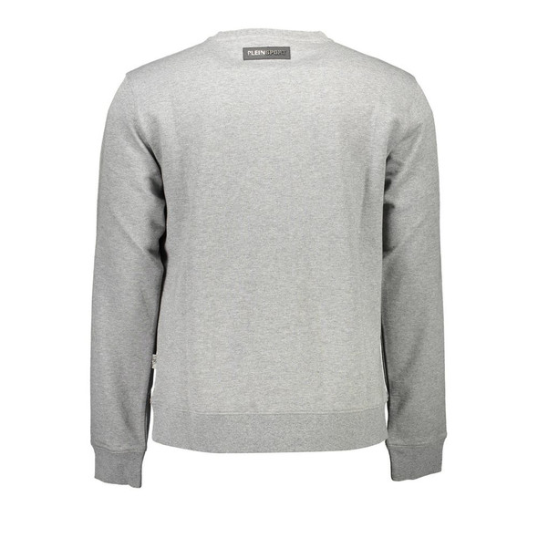 Plein Sport Gray Cotton Men Sweater PL-9583 Plein Sport Gray Cotton Men Sweater PL-9583