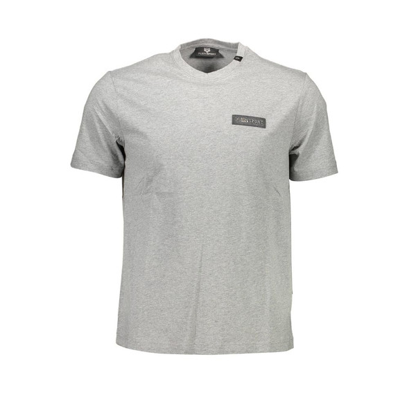 Plein Sport Gray Cotton Men T-Shirt Plein Sport Gray Cotton Men T-Shirt