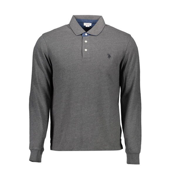 U.S. POLO ASSN. Gray Cotton Men Polo Shirt US-9835 U.S. POLO ASSN. Gray Cotton Men Polo Shirt US-9835