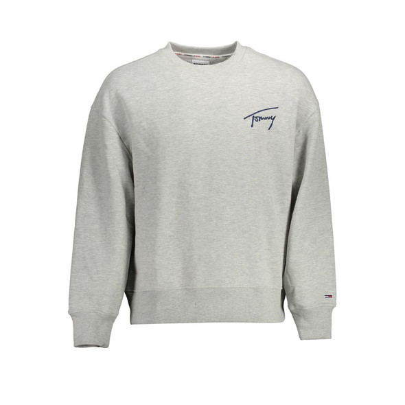 Tommy Hilfiger Gray Cotton Men Sweater TO-10737 Tommy Hilfiger Gray Cotton Men Sweater TO-10737