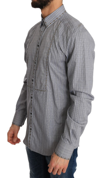 Gray Check GOLD Cotton Slim Fit Shirt Gray Check GOLD Cotton Slim Fit Shirt