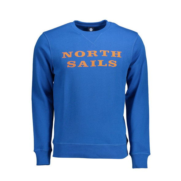 North Sails Blue Cotton Men Sweater NO-12578 North Sails Blue Cotton Men Sweater NO-12578