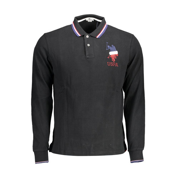 U.S. POLO ASSN. Black Cotton Men Polo Shirt U.S. POLO ASSN. Black Cotton Men Polo Shirt
