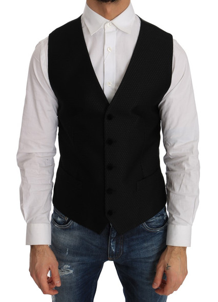 Dolce & Gabbana Black Polka Dot Pattern Vest Dolce & Gabbana Black Polka Dot Pattern Vest