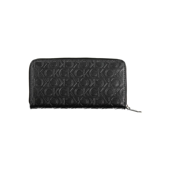 Black Polyethylene Women Wallet CA-22430 Black Polyethylene Women Wallet CA-22430