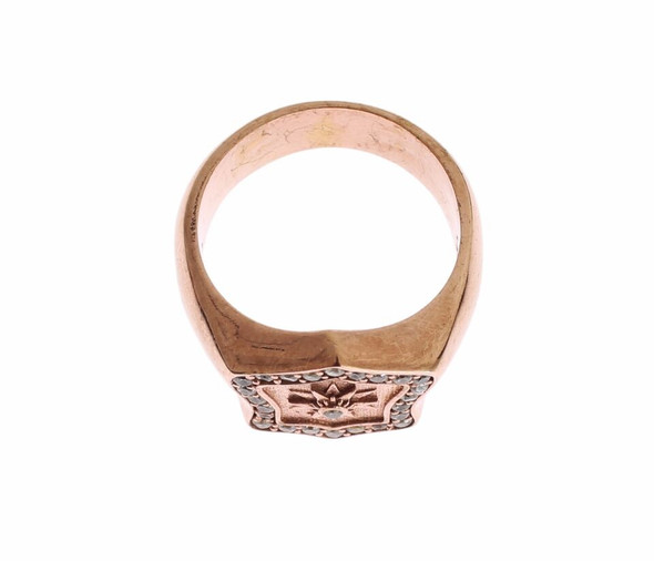 Pink Gold 925 Silver Authentic Clear Ring Pink Gold 925 Silver Authentic Clear Ring