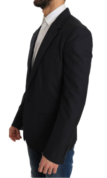 Dolce & Gabbana Gray Striped Wool Jacket Coat Slim Blazer Dolce & Gabbana Gray Striped Wool Jacket Coat Slim Blazer
