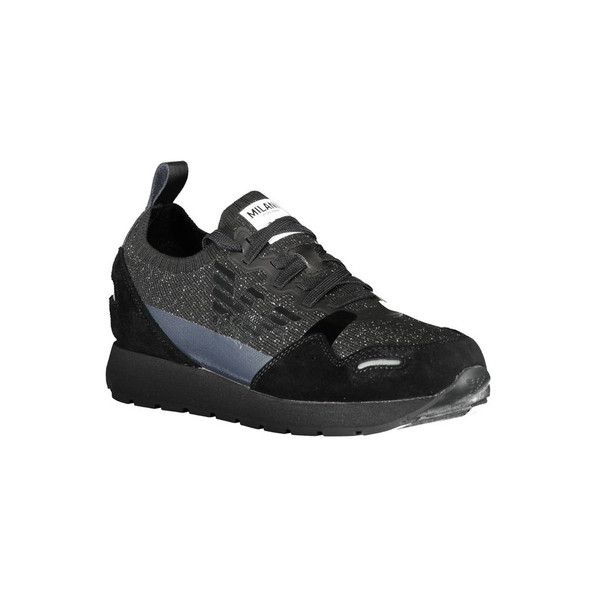 Emporio Armani Black Leather Women Sneaker Emporio Armani Black Leather Women Sneaker